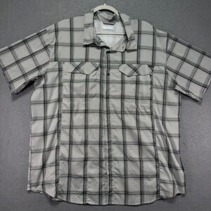 Columbia Mens Plaid Short Sleeve Button Up Shirt Omni Shade‎ Sun Protection XXLT